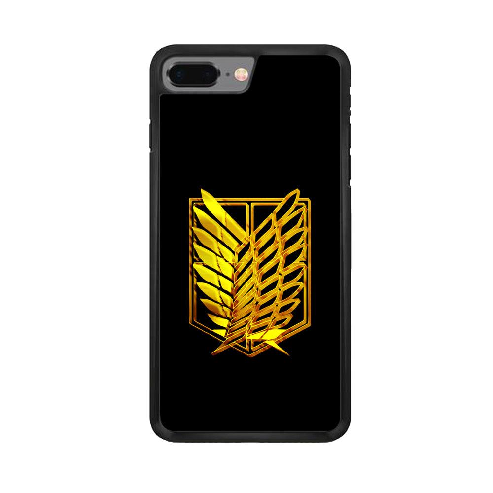 The Survey Corps Gold iPhone 7 Plus Case-Rubber / Black (2D Case)-Xtracase
