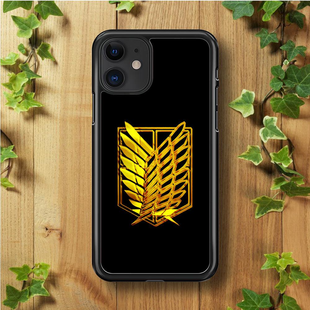 The Survey Corps Gold iPhone 11 Case-Rubber / Black (2D Case)-Xtracase