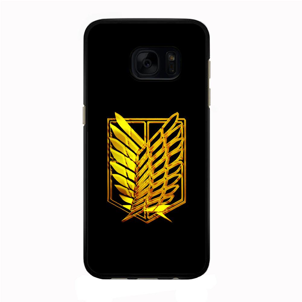 The Survey Corps Gold Samsung Galaxy S7 Edge Case-Rubber / Black (2D Case)-Xtracase