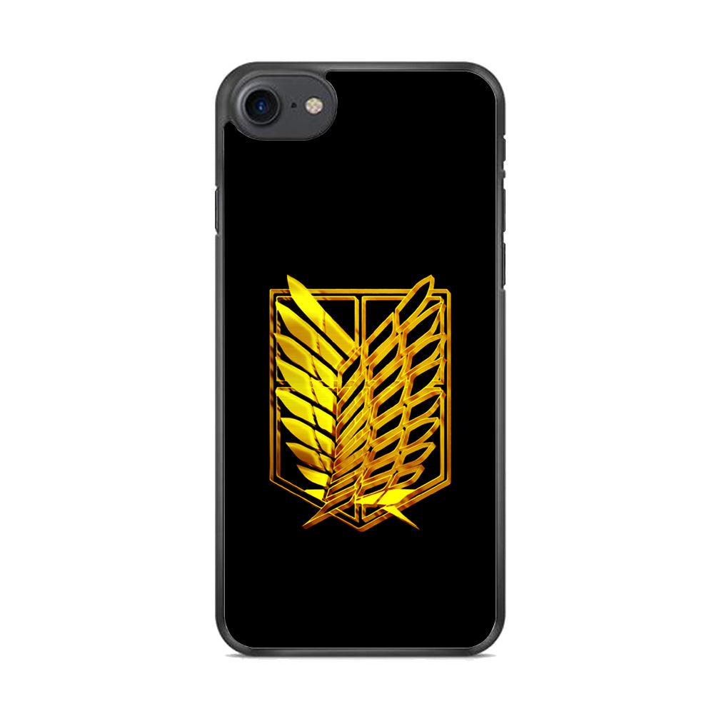 The Survey Corps Gold iPhone 8 Case-Rubber / Black (2D Case)-Xtracase