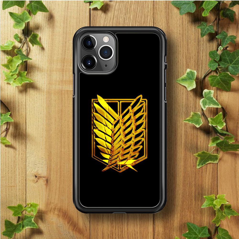 The Survey Corps Gold iPhone 11 Pro Max Case-Rubber / Black (2D Case)-Xtracase