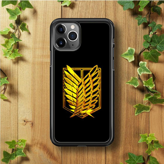 The Survey Corps Gold iPhone 11 Pro Max Case-Rubber / Black (2D Case)-Xtracase