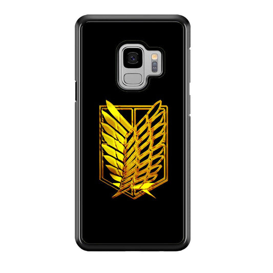 The Survey Corps Gold Samsung Galaxy S9 Case-Rubber / Black (2D Case)-Xtracase