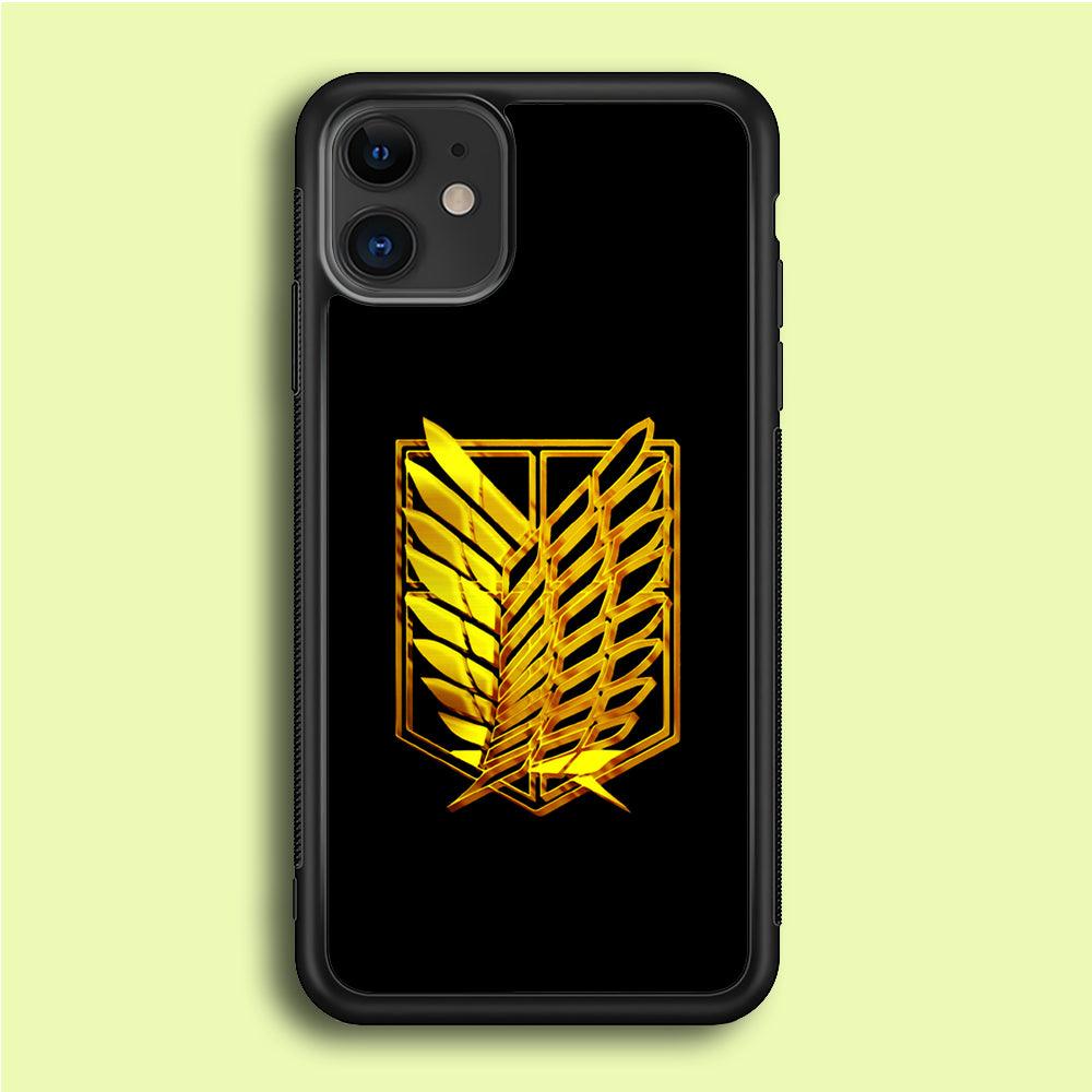 The Survey Corps Gold iPhone 12 Case-Rubber / Black (2D Case)-Xtracase