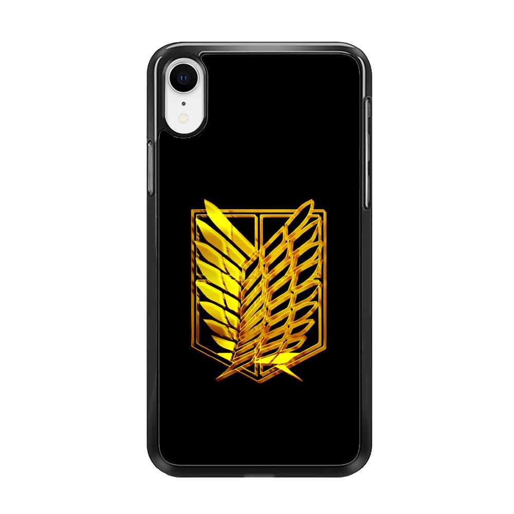 The Survey Corps Gold iPhone XR Case-Rubber / Black (2D Case)-Xtracase