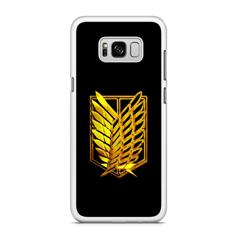 The Survey Corps Gold Samsung Galaxy S8 Case-Rubber / White (2D Case)-Xtracase