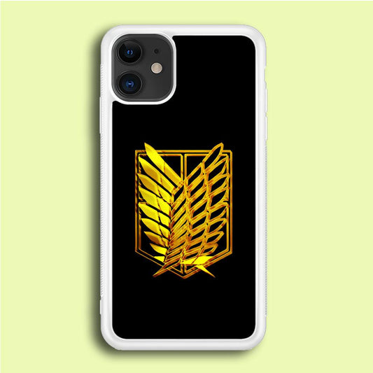The Survey Corps Gold iPhone 12 Mini Case-Rubber / White (2D Case)-Xtracase