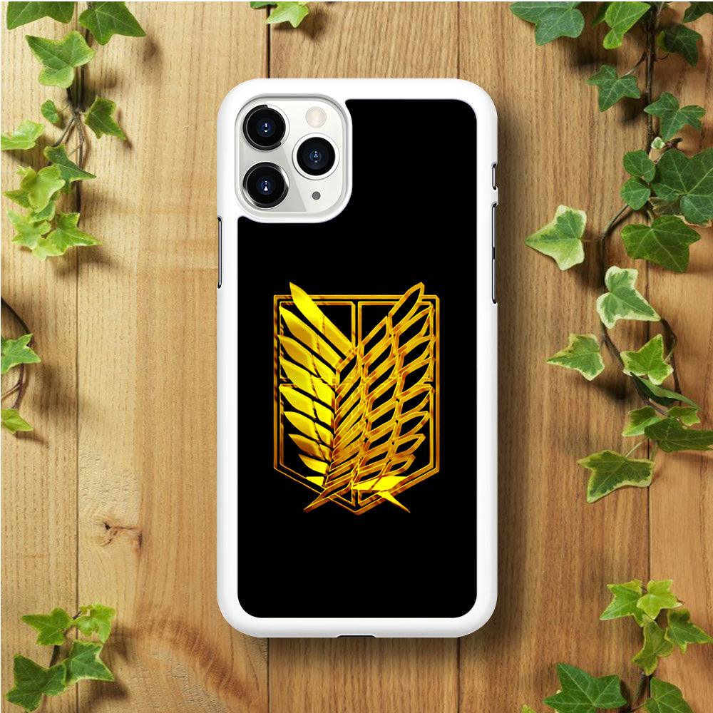 The Survey Corps Gold iPhone 11 Pro Max Case-Rubber / White (2D Case)-Xtracase