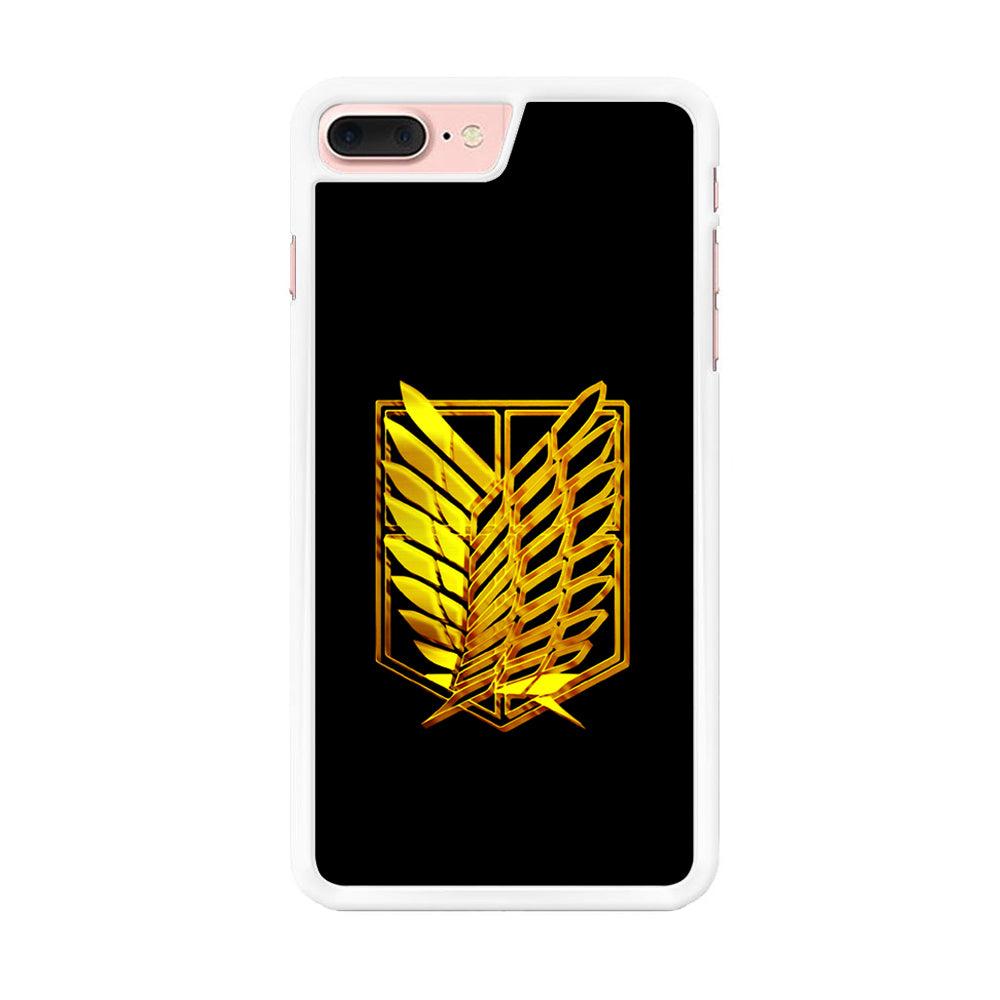 The Survey Corps Gold iPhone 7 Plus Case-Rubber / White (2D Case)-Xtracase