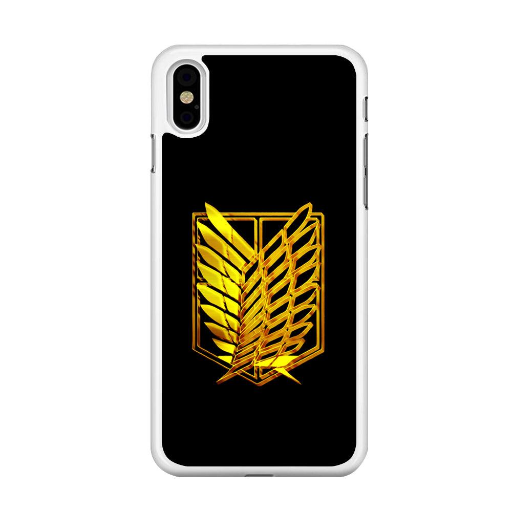 The Survey Corps Gold iPhone Xs Case-Rubber / White (2D Case)-Xtracase