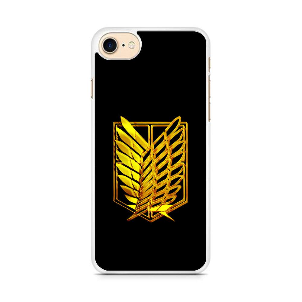 The Survey Corps Gold iPhone 7 Case-Rubber / White (2D Case)-Xtracase
