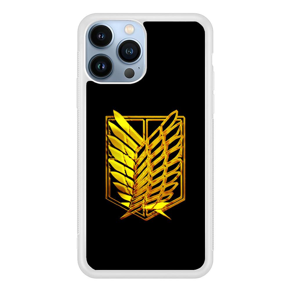 The Survey Corps Gold iPhone 13 Pro Case-Rubber / White (2D Case)-Xtracase