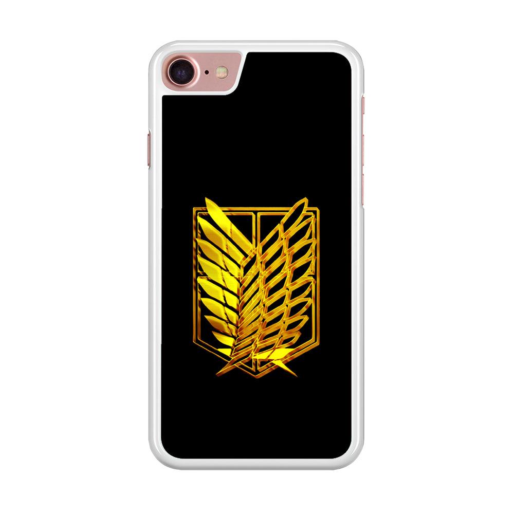 The Survey Corps Gold iPhone SE 2020 Case-Rubber / White (2D Case)-Xtracase