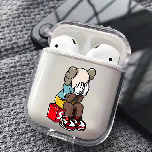The Sad Kaws Hard Plastic Protective Clear Case Cover For Apple Airpods