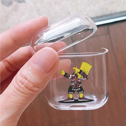 The Simpson Bart Hypebeast Hard Plastic Protective Clear Case Cover For Apple Airpods