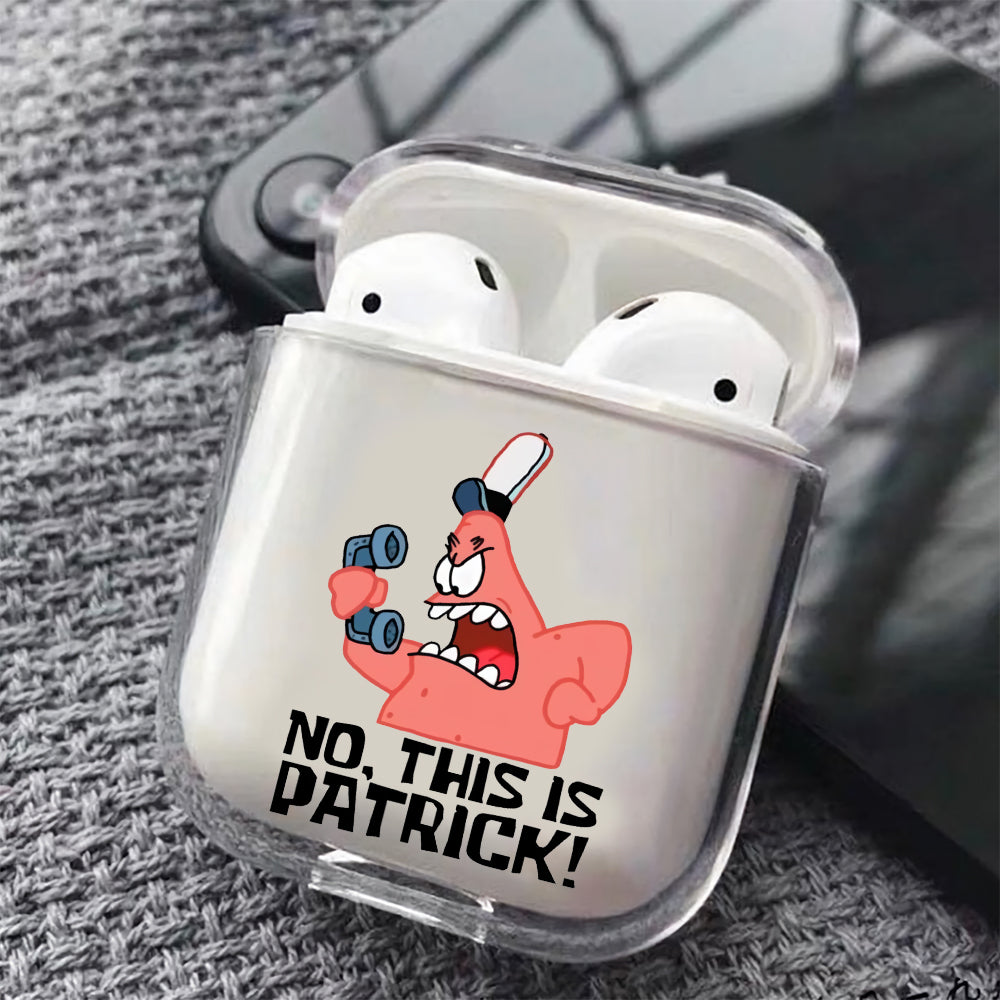 This is Patrick Hard Plastic Protective Clear Case Cover For Apple Airpods