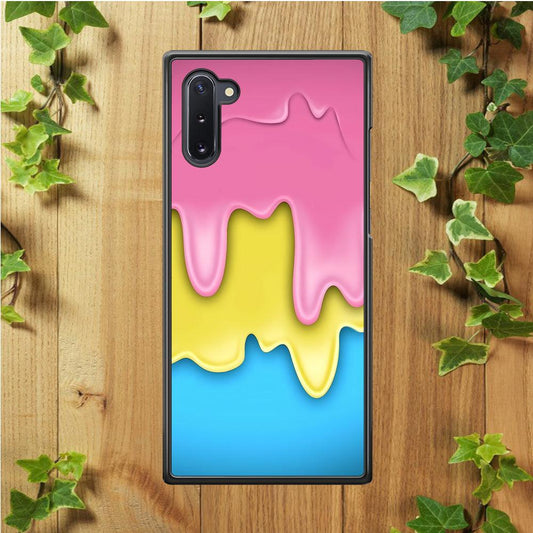 Three Cream Melts Samsung Galaxy Note 10 Case-Rubber / White (2D Case)-Xtracase