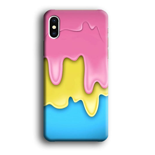 Three Cream Melts iPhone Xs Case-Plastic / Full Wrap (3D Case)-Xtracase
