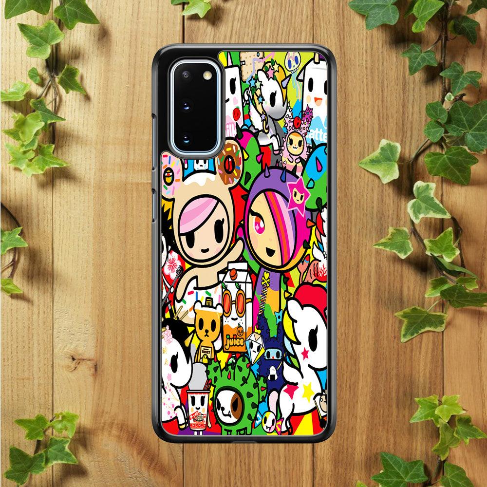 Tokidoki Doodle Cartoon Samsung Galaxy S20 Case-Rubber / Black (2D Case)-Xtracase