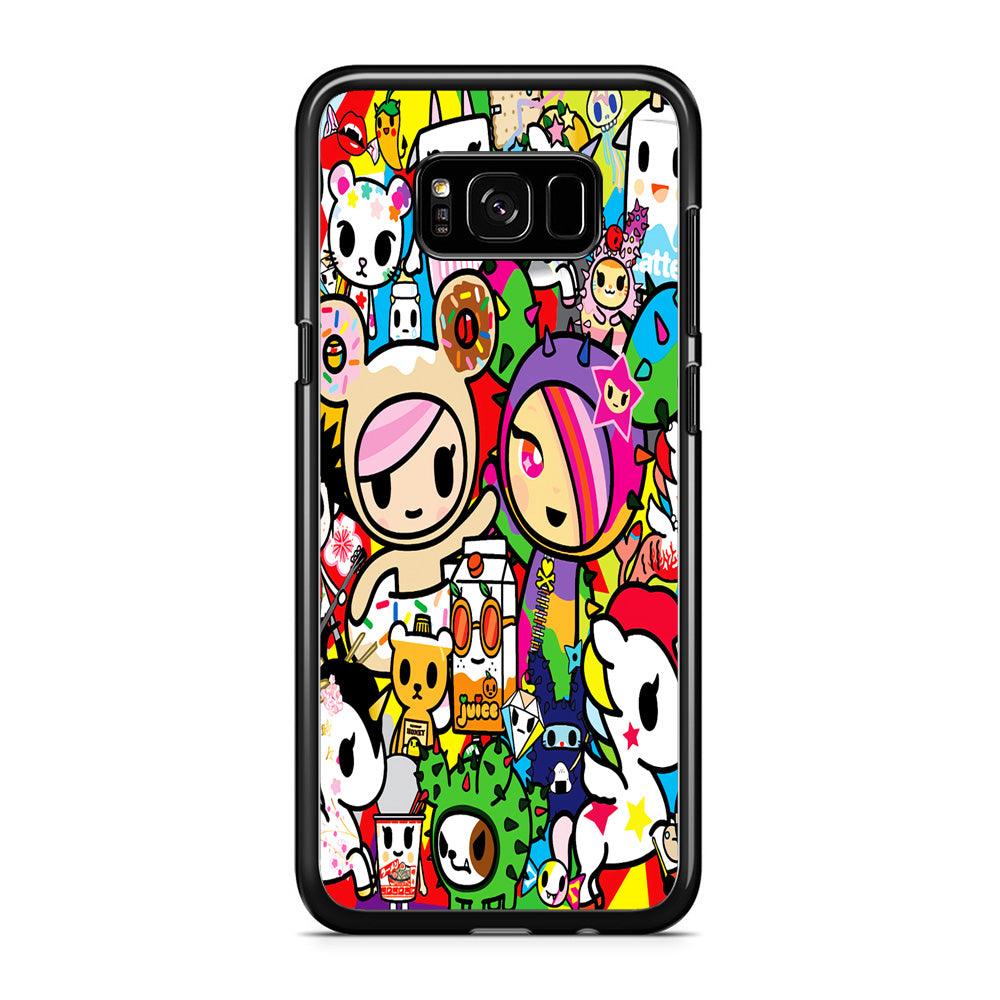 Tokidoki Doodle Cartoon Samsung Galaxy S8 Case-Rubber / Black (2D Case)-Xtracase