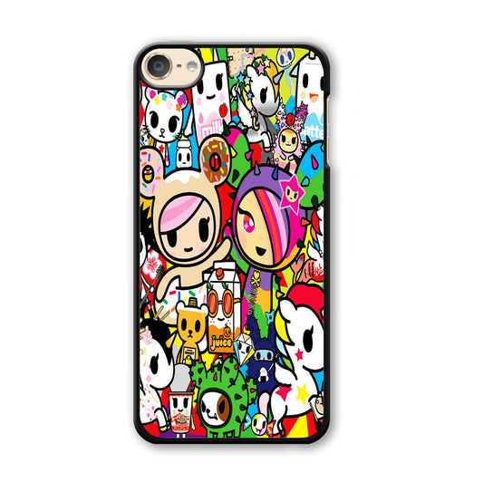 Tokidoki Doodle Cartoon iPod Touch 6 Case-Plastic / Black (2D Case)-Xtracase