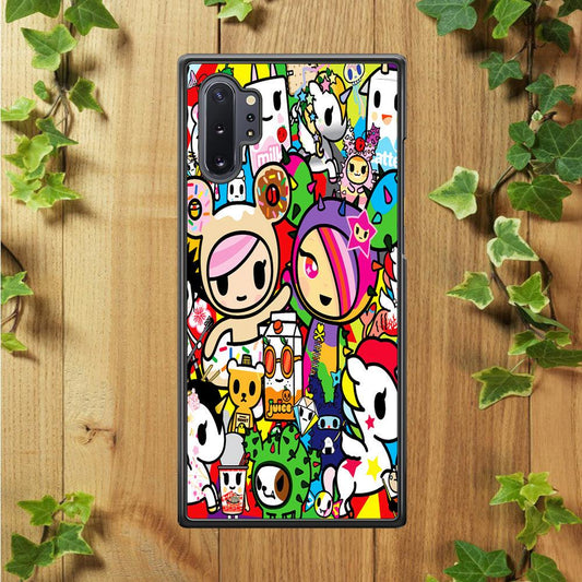 Tokidoki Doodle Cartoon Samsung Galaxy Note 10 Plus Case-Rubber / Black (2D Case)-Xtracase