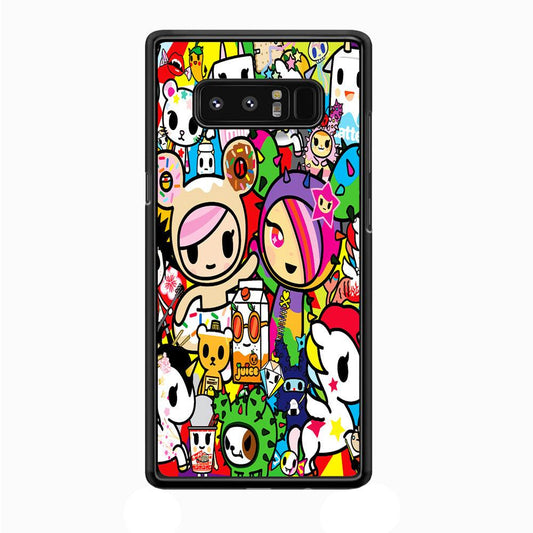 Tokidoki Doodle Cartoon Samsung Galaxy Note 8 Case-Rubber / White (2D Case)-Xtracase