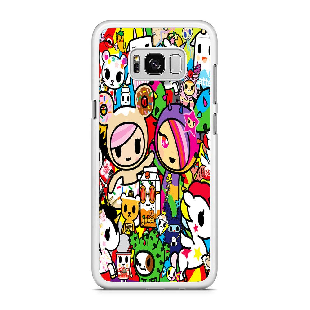 Tokidoki Doodle Cartoon Samsung Galaxy S8 Case-Rubber / White (2D Case)-Xtracase