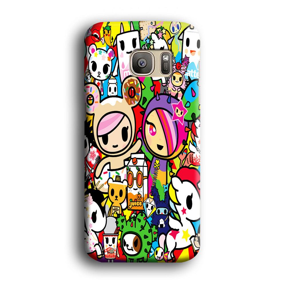 Tokidoki Doodle Cartoon Samsung Galaxy S7 Edge Case-Plastic / Full Wrap (3D Case)-Xtracase