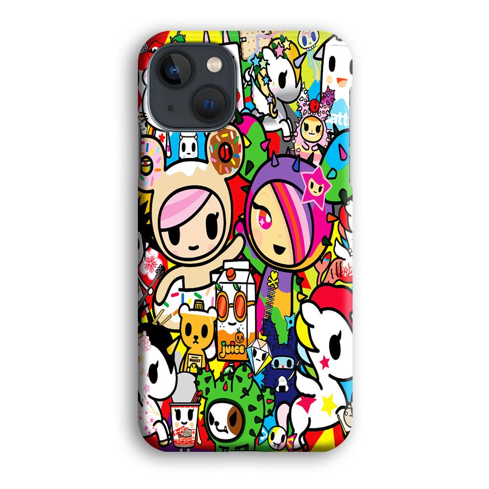 Tokidoki Doodle Cartoon iPhone 13 Case-Plastic / Full Wrap (3D Case)-Xtracase