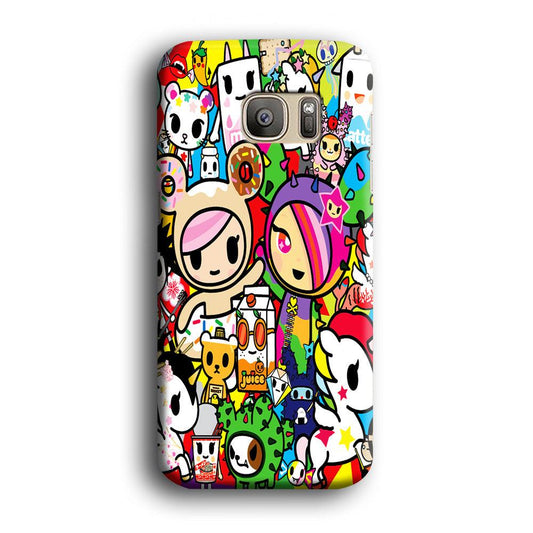 Tokidoki Doodle Cartoon Samsung Galaxy S7 Case-Plastic / Full Wrap (3D Case)-Xtracase