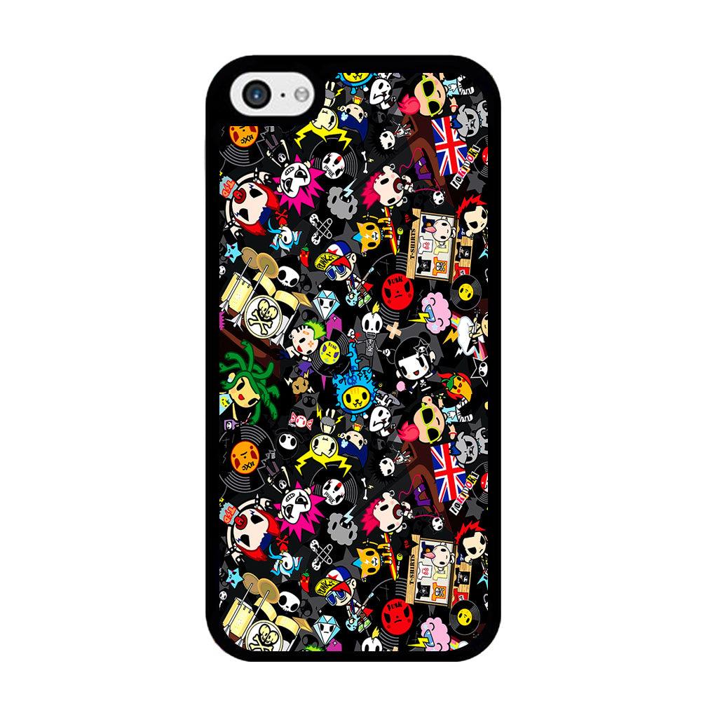 Tokidoki Punk Rock Band iPhone 5 | 5s Case-Rubber / Black (2D Case)-Xtracase