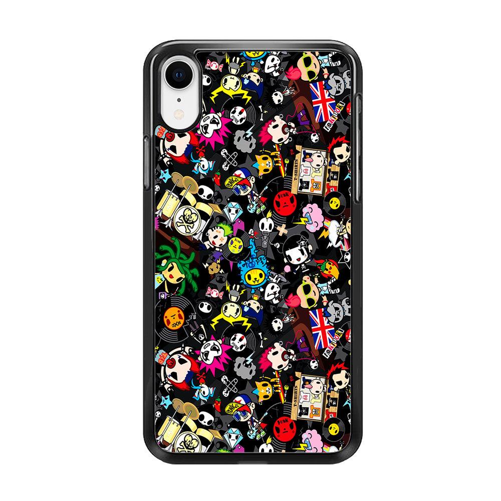 Tokidoki Punk Rock Band iPhone XR Case-Rubber / Black (2D Case)-Xtracase