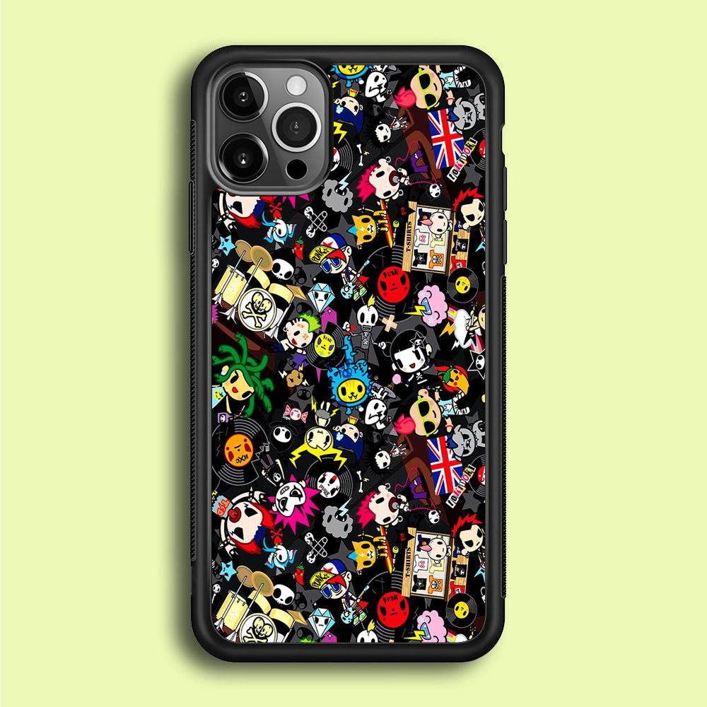Tokidoki Punk Rock Band iPhone 12 Pro Case-Rubber / Black (2D Case)-Xtracase