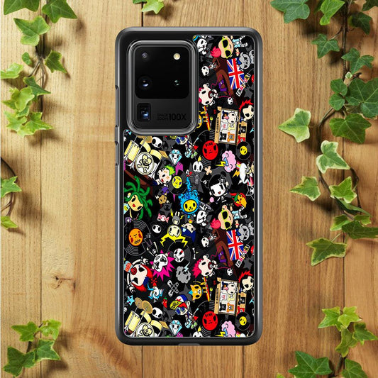 Tokidoki Punk Rock Band Samsung Galaxy S20 Ultra Case-Rubber / Black (2D Case)-Xtracase