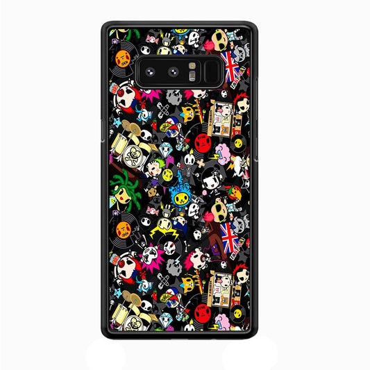 Tokidoki Punk Rock Band Samsung Galaxy Note 8 Case-Rubber / Black (2D Case)-Xtracase