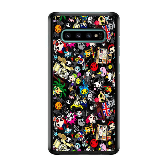Tokidoki Punk Rock Band Samsung Galaxy S10 Case-Rubber / White (2D Case)-Xtracase