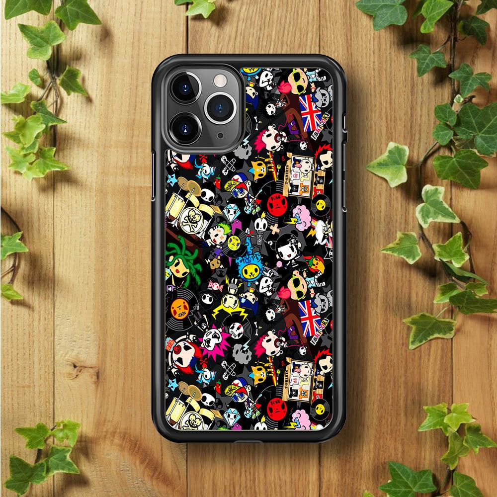 Tokidoki Punk Rock Band iPhone 11 Pro Max Case-Rubber / Black (2D Case)-Xtracase