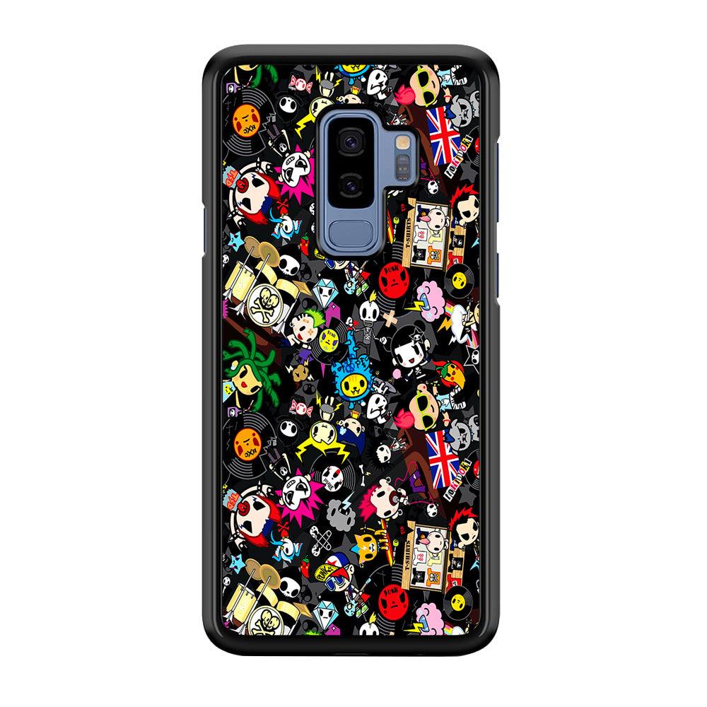 Tokidoki Punk Rock Band Samsung Galaxy S9 Plus Case-Rubber / Black (2D Case)-Xtracase