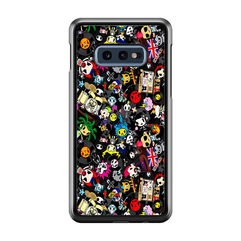 Tokidoki Punk Rock Band Samsung Galaxy S10E Case-Rubber / White (2D Case)-Xtracase