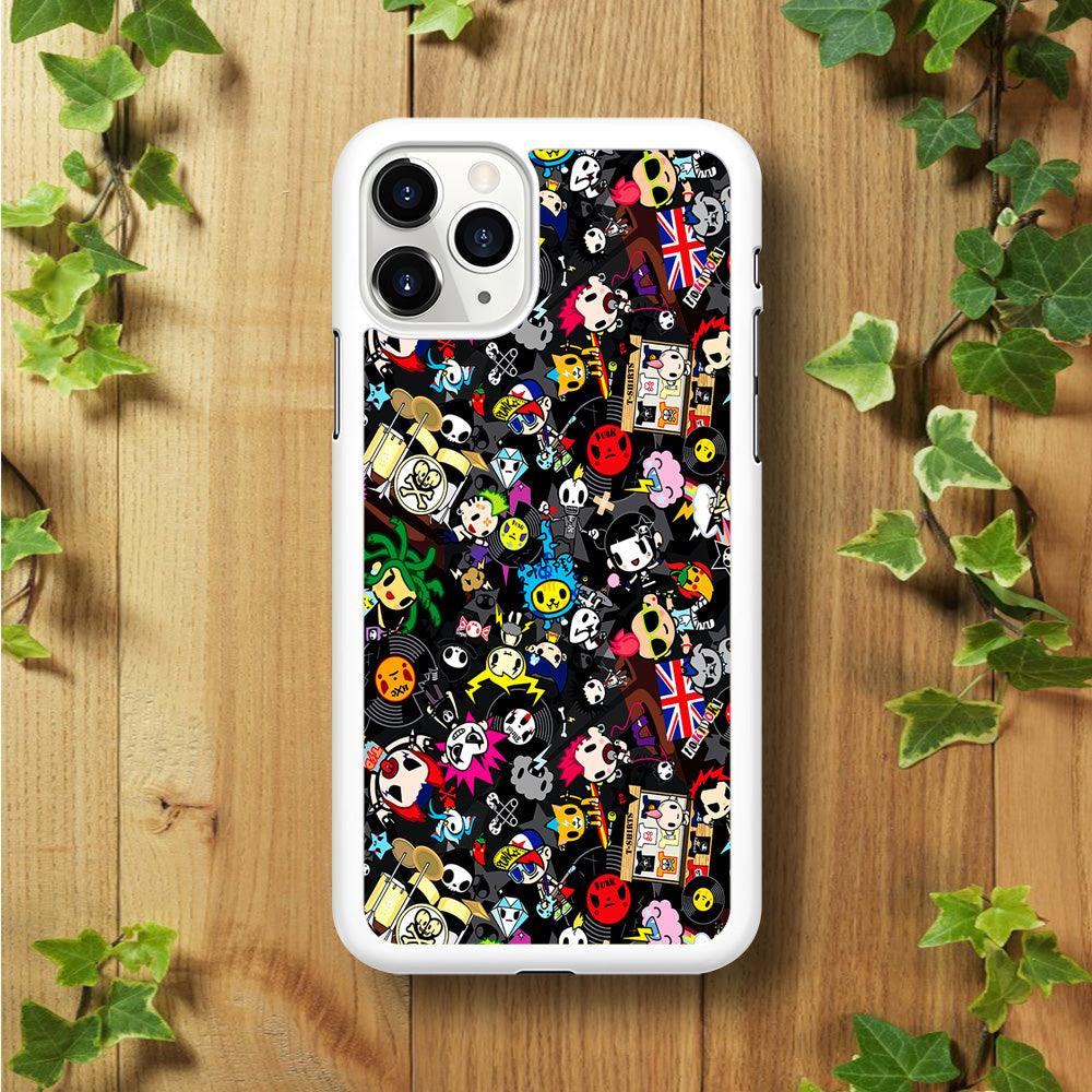 Tokidoki Punk Rock Band iPhone 11 Pro Max Case-Rubber / White (2D Case)-Xtracase