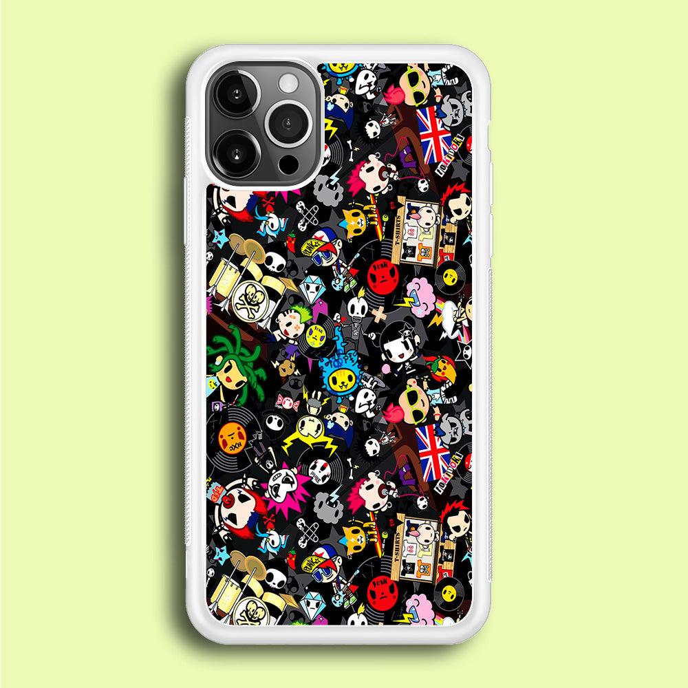 Tokidoki Punk Rock Band iPhone 12 Pro Max Case-Rubber / White (2D Case)-Xtracase
