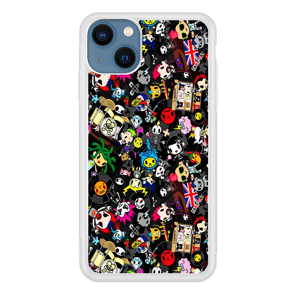 Tokidoki Punk Rock Band iPhone 13 Pro Case-Rubber / White (2D Case)-Xtracase