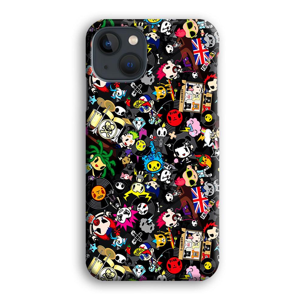 Tokidoki Punk Rock Band iPhone 13 Pro Case-Plastic / Full Wrap (3D Case)-Xtracase