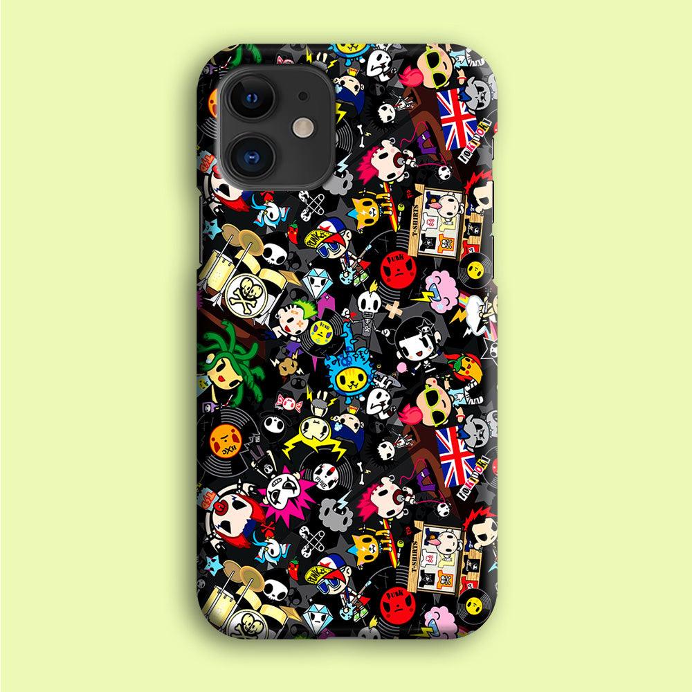 Tokidoki Punk Rock Band iPhone 12 Case-Plastic / Full Wrap (3D Case)-Xtracase