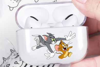 Tom and Jerry Hard Plastic Protective Clear Case Cover For Apple Airpod Pro