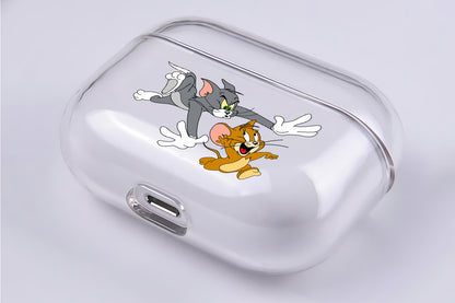 Tom and Jerry Hard Plastic Protective Clear Case Cover For Apple Airpod Pro