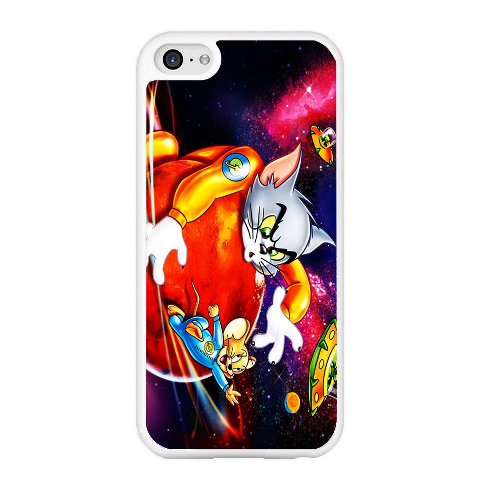 Tom and Jerry Space iPhone 5 | 5s Case-Rubber / White (2D Case)-Xtracase