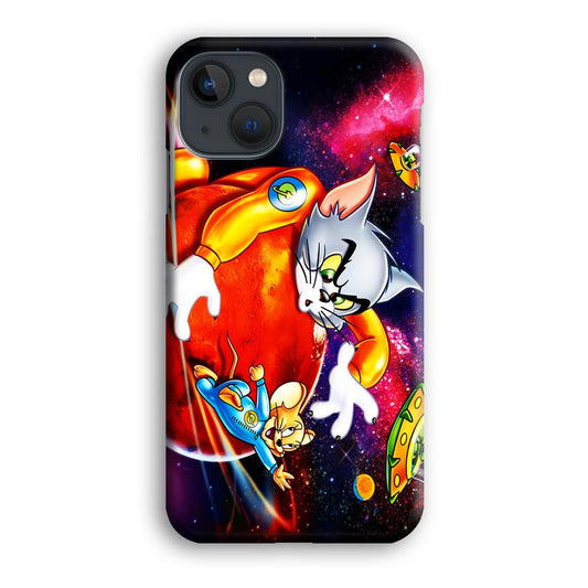 Tom and Jerry Space iPhone 13 Mini Case-Plastic / Full Wrap (3D Case)-Xtracase