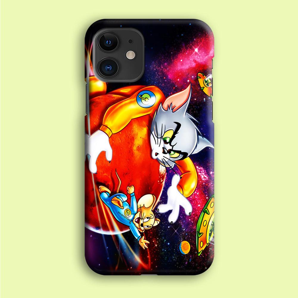 Tom and Jerry Space iPhone 12 Mini Case-Plastic / Full Wrap (3D Case)-Xtracase